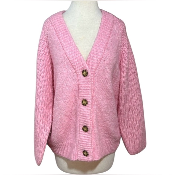 ZARA, Soft Textured Pink Knit Cardigan, Medium 🧶 - Picture 7 of 12